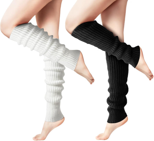 Leg Warmers, 2 Pairs Fashion Knit Neon Leg Warmers, Ribbed Knit Leg Warmer Socks for Yoga, Sports Party V1258-DP02-B-395