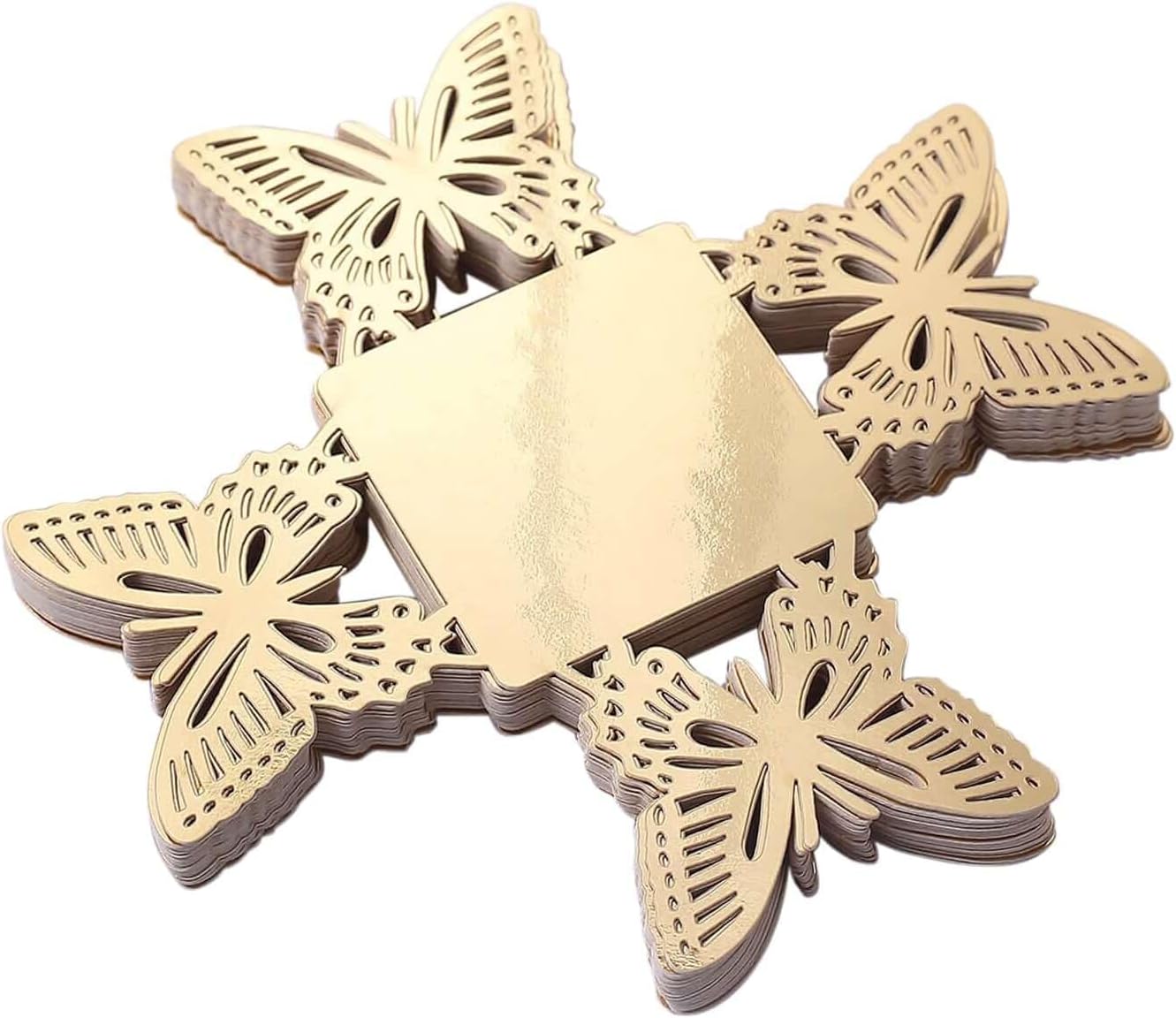 Efavormart 50 Pack | 4" Mini Metallic Gold Butterfly Truffle Cup Dessert Liners, Square Cupcake Tray Wrappers V1258-DP02-B-3951
