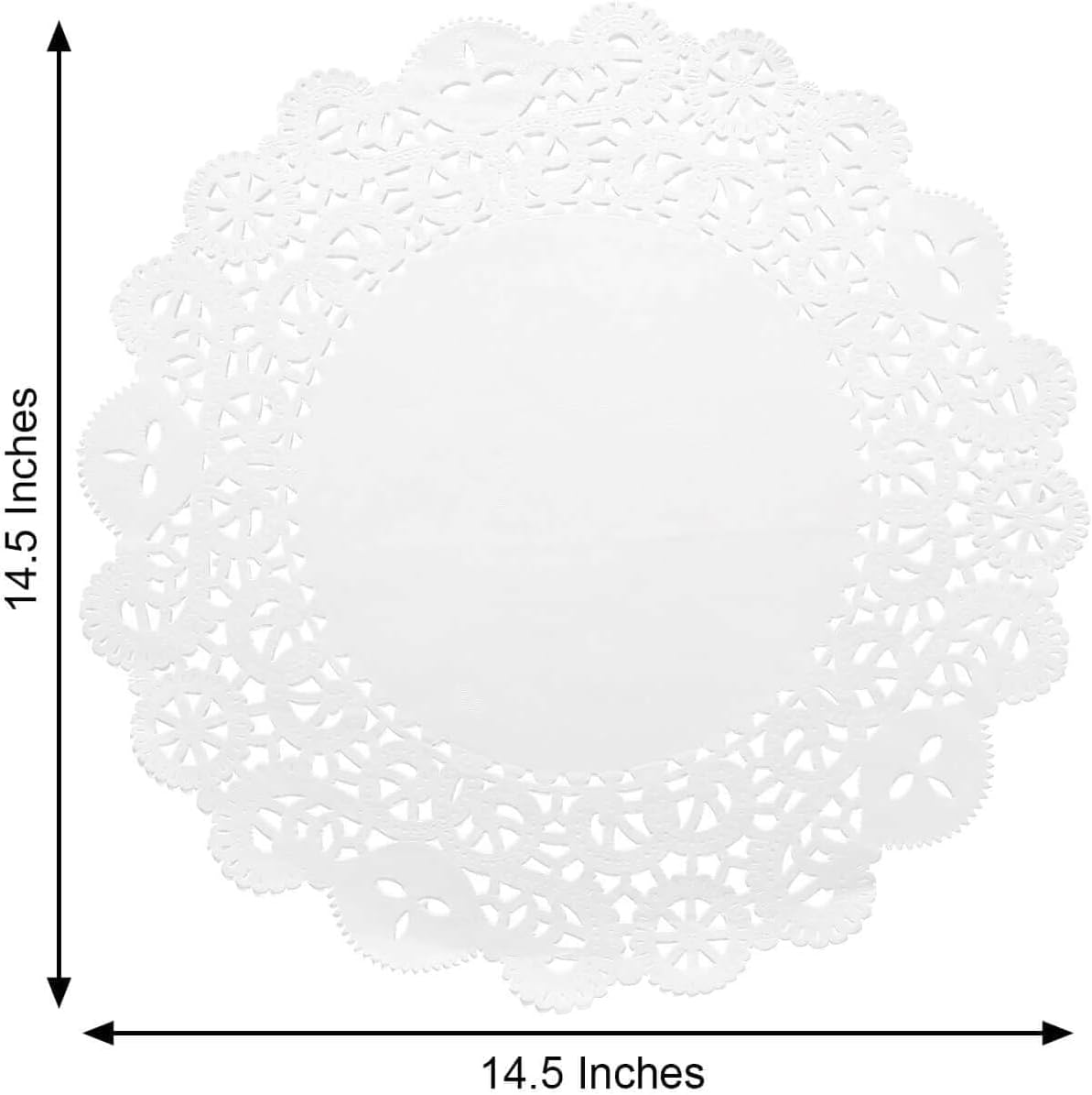 Efavormart 100 Pack Round White Paper Doilies, Food Grade Lace Paper Placemats - 14" V1258-DP02-B-3956