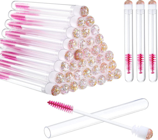 80 Pieces Disposable Mascara Brushes Tubes Set, 40 Pieces Empty Mascara Wand Tube with 40 Pieces Eyelash V1258-DP02-B-3992