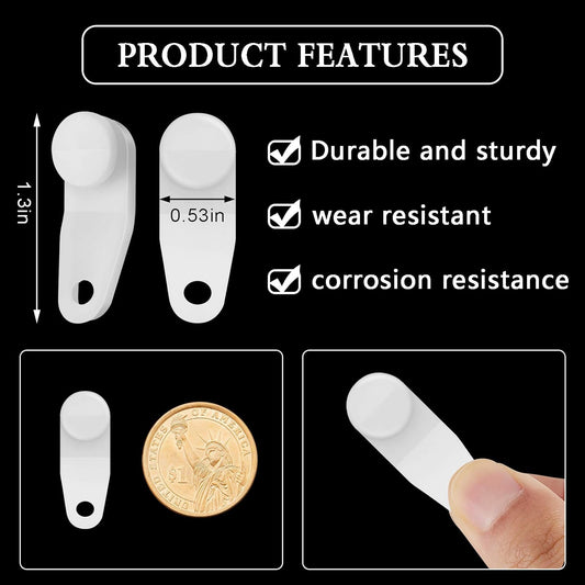 100 Pieces Traverse Rod Slides Curtain Replacement White Plastic Snap in Traversing Slides Track Glider V1258-DP02-B-3997