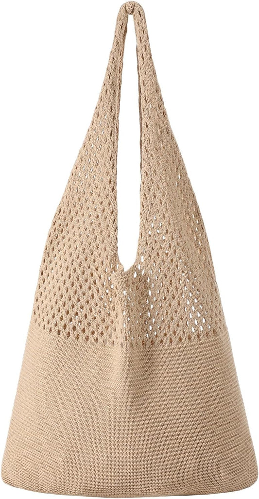 Crochet Beach Tote Bags, Stylish Mesh Beach Bags Shoulder Bag for Women, Cute Summer Vacation Boho Tote Bag V1258-DP02-B-400