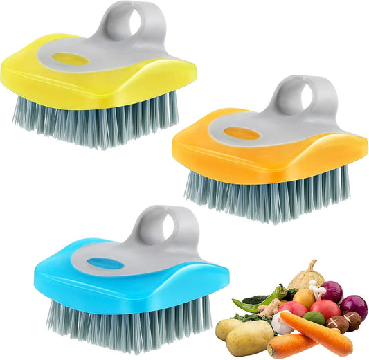 3 Pieces Vegetable Brush Potato Scrubber Vegetable Scrubber for Food Flexible Bristles Kitchen Brush for V1258-DP02-B-4001