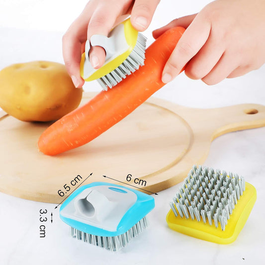 3 Pieces Vegetable Brush Potato Scrubber Vegetable Scrubber for Food Flexible Bristles Kitchen Brush for V1258-DP02-B-4001