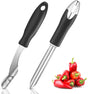 2 Pieces Jalapeno Pepper Corer Zucchini Cucumber Corer Remover with Serrated Slice and Rubber Handle Seed V1258-DP02-B-4007