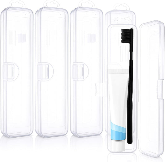 5 Pieces Portable Travel Toothbrush Case, Travel Toothbrush Holder Hard Plastic Dust-Proof Toothbrush V1258-DP02-B-4008