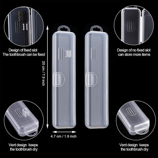 5 Pieces Portable Travel Toothbrush Case, Travel Toothbrush Holder Hard Plastic Dust-Proof Toothbrush V1258-DP02-B-4008