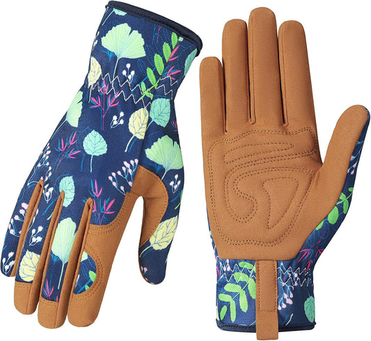 Gardening Gloves for Women, Breathable leather Garden Gloves with Grip, Thorn-Proof Puncture-Resistant Work V1258-DP02-B-401