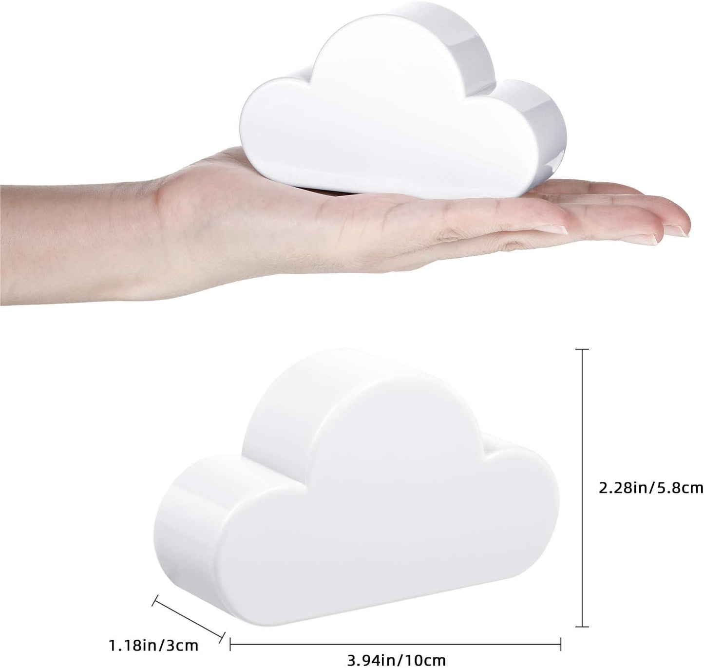 4 Pieces Cloud Magnetic Key Holder for Wall Key Rack Organizer Keychains Hooks with Adhesive for Door(White) V1258-DP02-B-4013