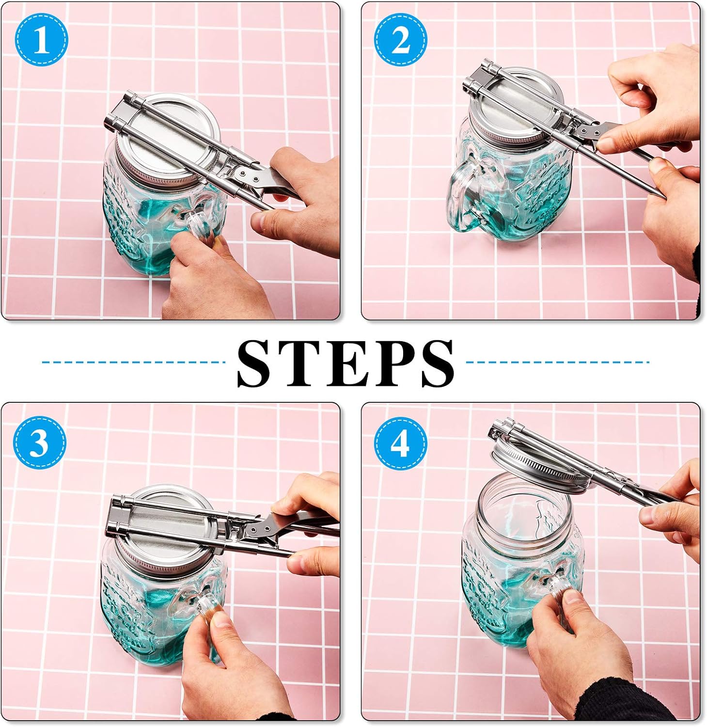 2 Pieces Master Opener Adjustable Jar and Bottle Adjustable Multifunction Stainless Steel Can Jar Lid Gripper V1258-DP02-B-4017