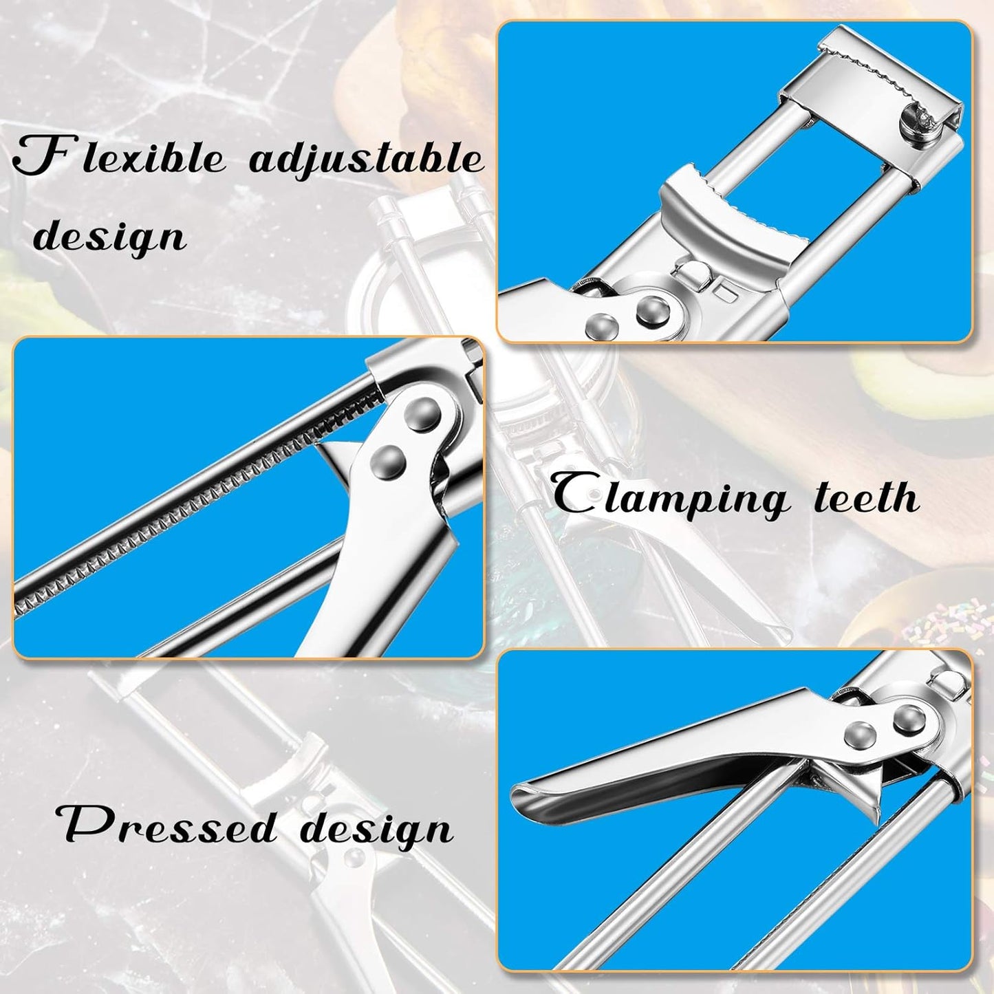 2 Pieces Master Opener Adjustable Jar and Bottle Adjustable Multifunction Stainless Steel Can Jar Lid Gripper V1258-DP02-B-4017