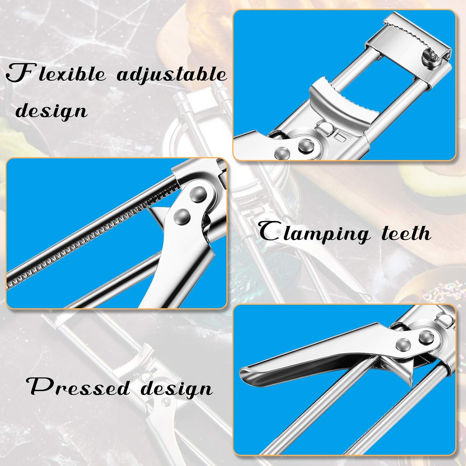 2 Pieces Master Opener Adjustable Jar and Bottle Adjustable Multifunction Stainless Steel Can Jar Lid Gripper V1258-DP02-B-4017