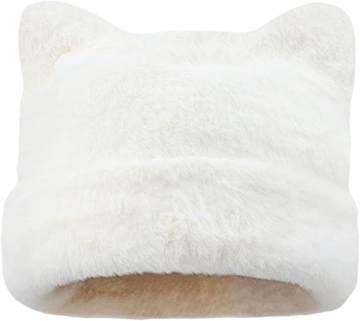 Womens Winter Beanie Hat Cute Cat/Bear Ear Hat for Women, Large Size Warm Plush Hat, Ears with Support - DIY V1258-DP02-B-4019