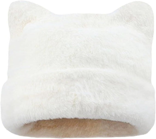 Womens Winter Beanie Hat Cute Cat/Bear Ear Hat for Women, Large Size Warm Plush Hat, Ears with Support - DIY V1258-DP02-B-4019