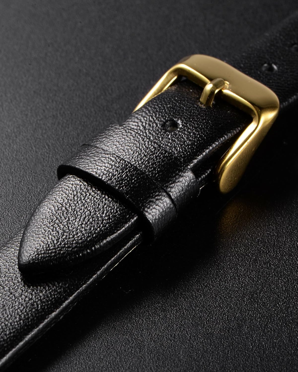 Multi-sizes Genuine Leather Band, Flat Thin Elegant Leather Watch Strap for Men and Women V1258-DP02-B-4022