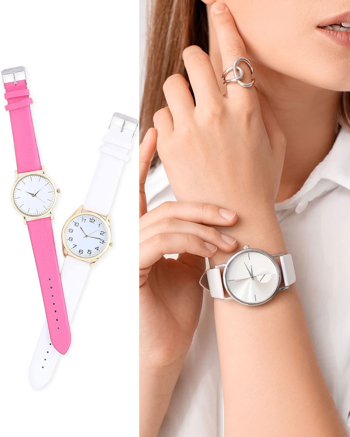 Multi-sizes Genuine Leather Band, Flat Thin Elegant Leather Watch Strap for Men and Women V1258-DP02-B-4022
