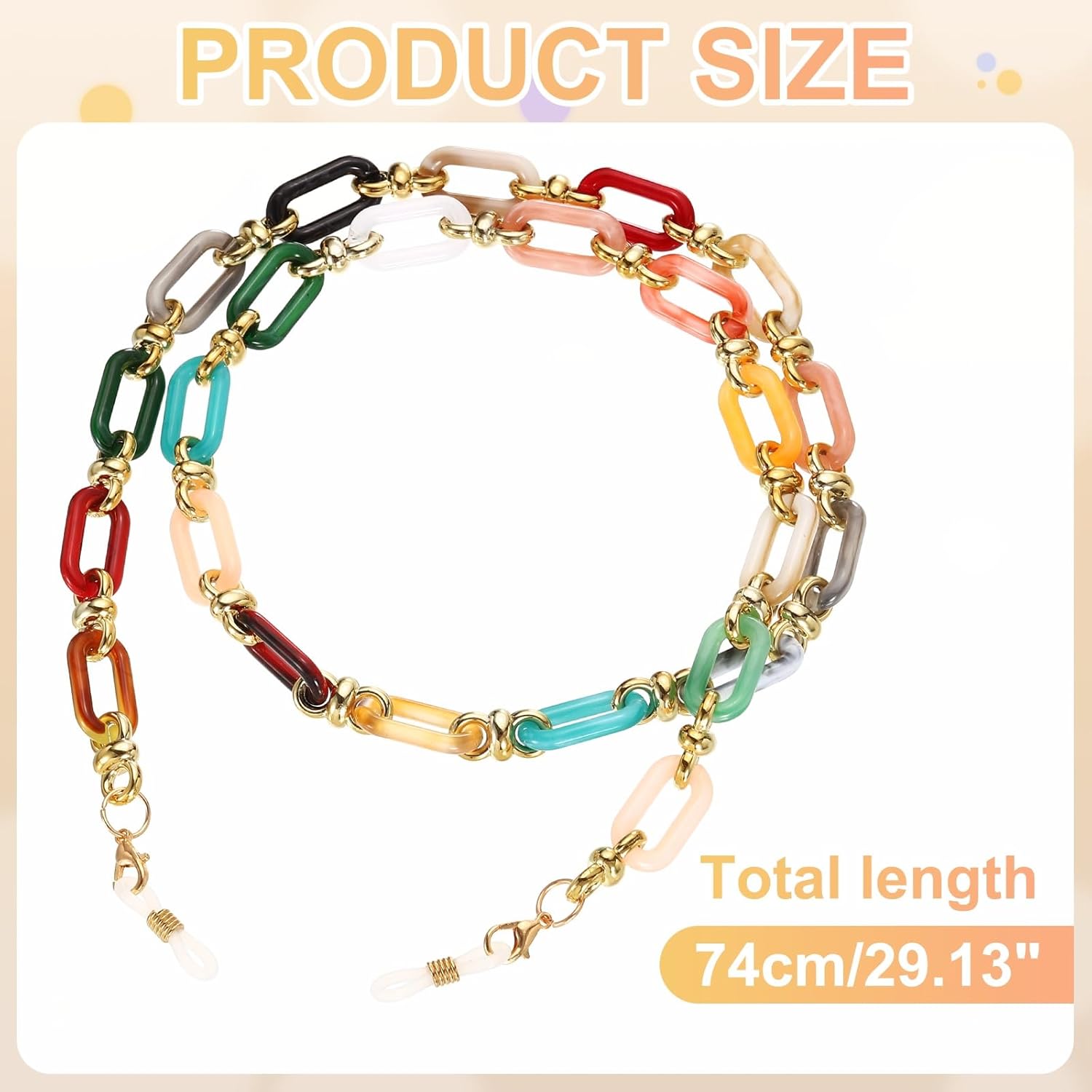 Acrylic Glasses Chain, Eyeglass Chain Holder Strap Chains V1258-DP02-B-4024