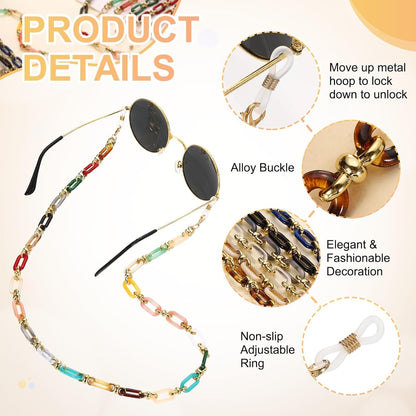 Acrylic Glasses Chain, Eyeglass Chain Holder Strap Chains V1258-DP02-B-4024