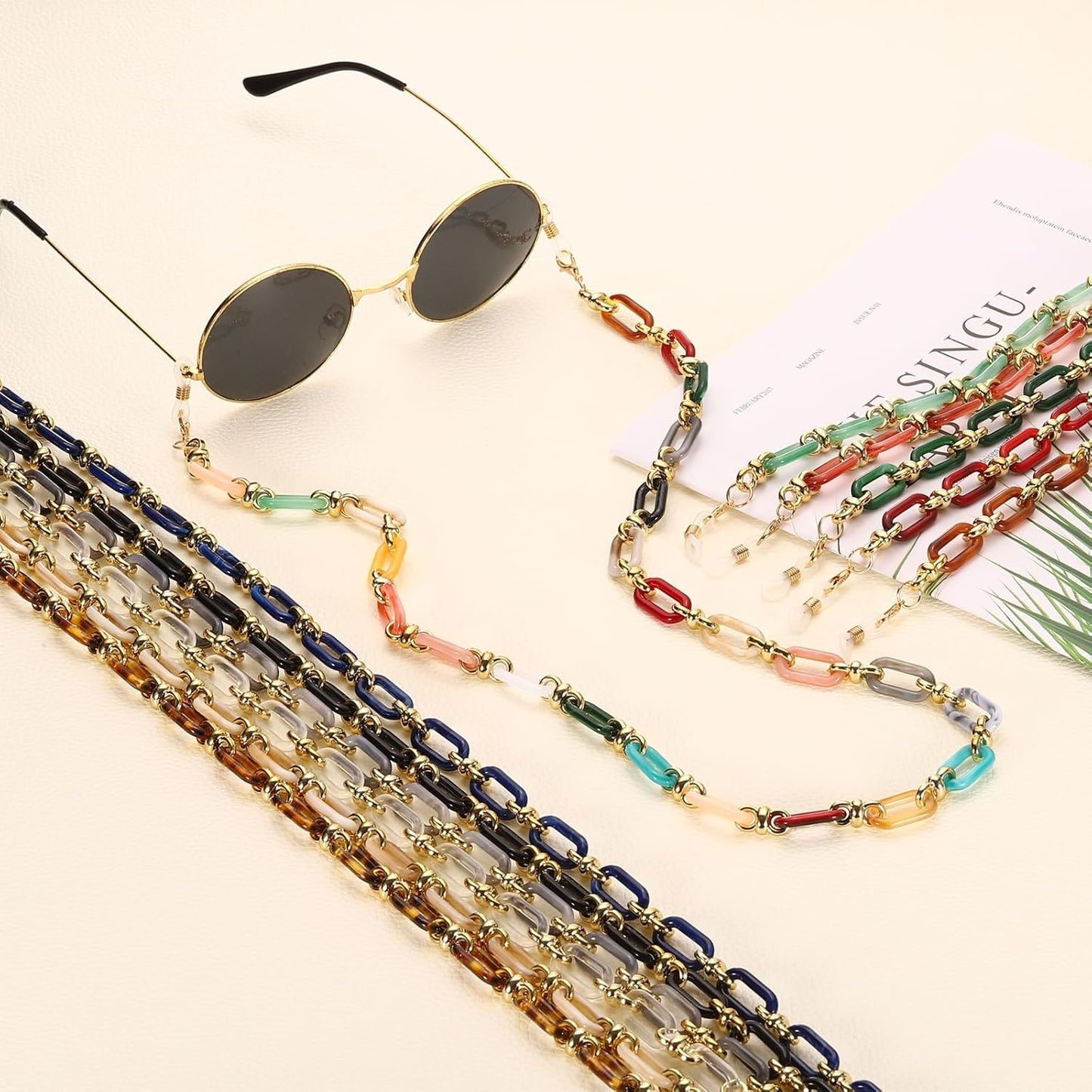 Acrylic Glasses Chain, Eyeglass Chain Holder Strap Chains V1258-DP02-B-4024