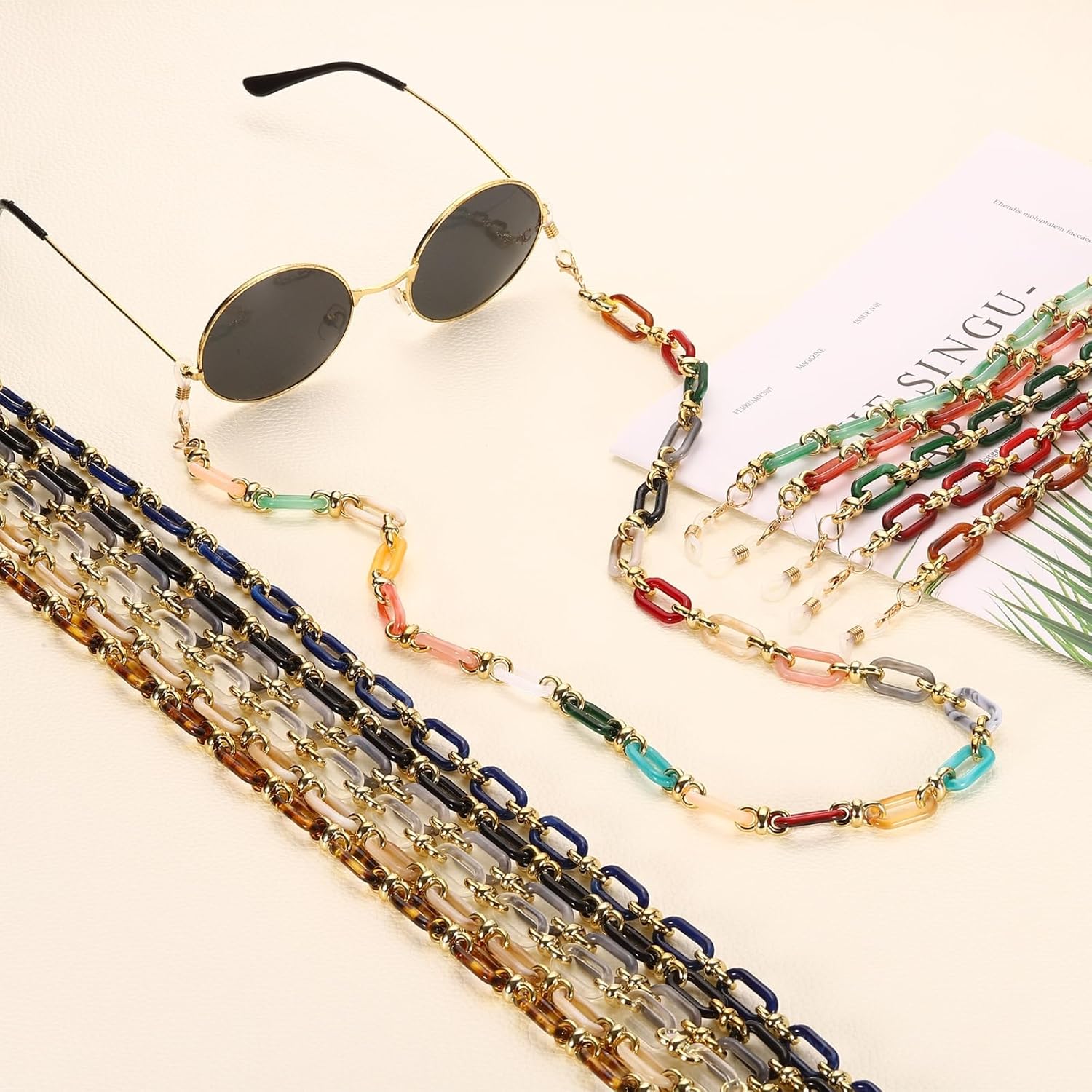 Acrylic Glasses Chain, Eyeglass Chain Holder Strap Chains V1258-DP02-B-4024