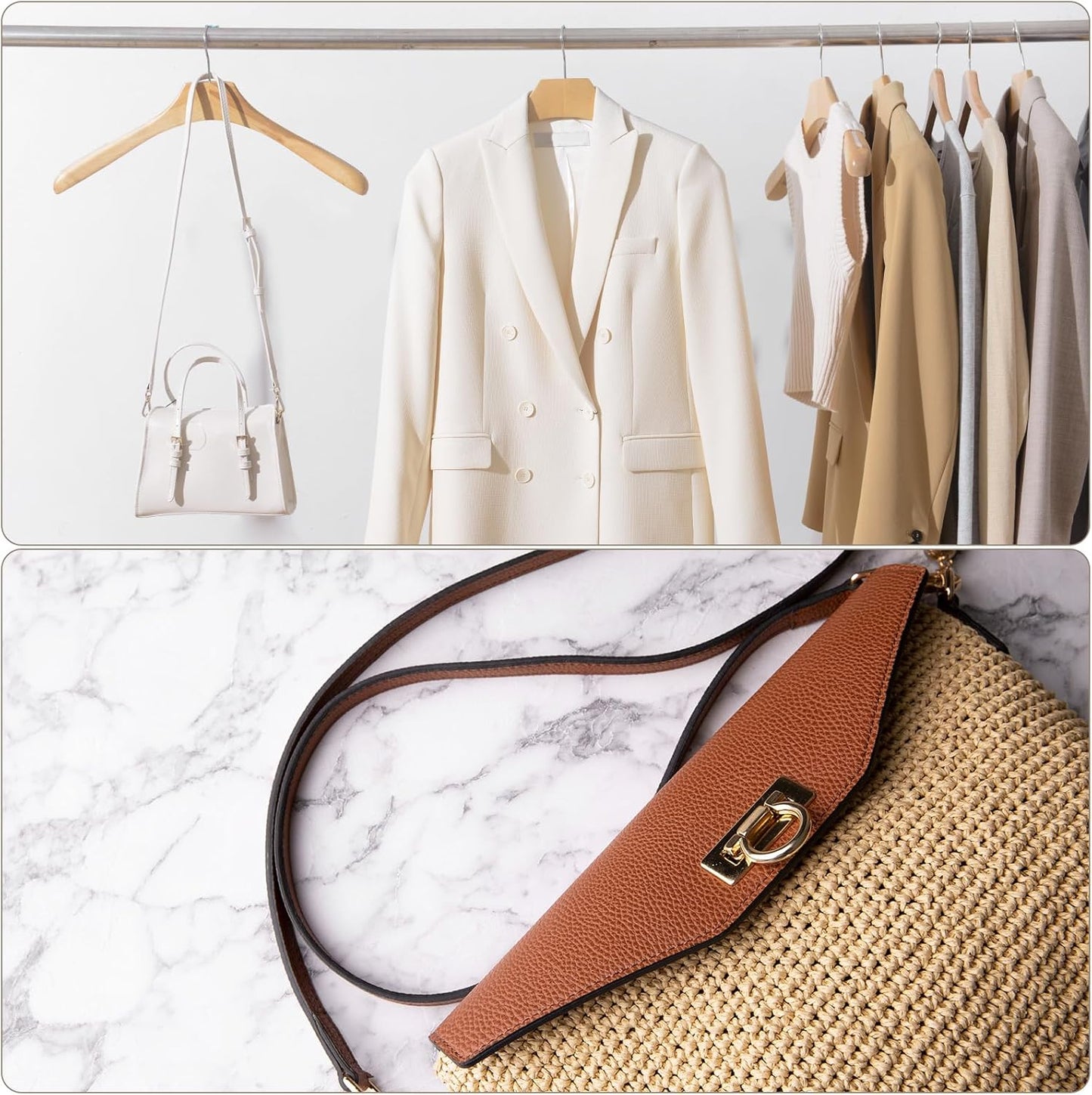 Purse Strap, Leather Adjustable Replacement Strap for Women's Crossbody Handbags Bag, 0.6" Wide, 41-51" Long V1258-DP02-B-4026
