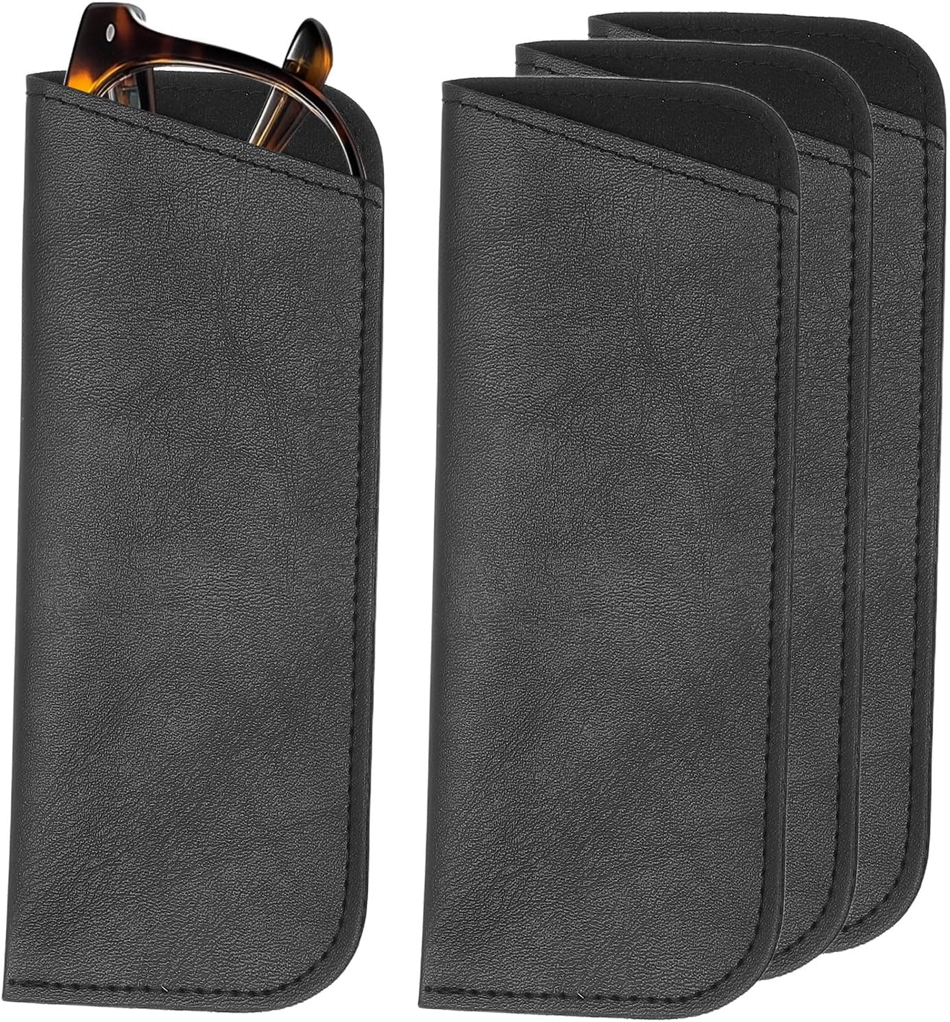 Soft Eyeglass Cases, Leather Sunglass Case Portable Glasses Pouch for Women Men Sunglasses Cases V1258-DP02-B-4028