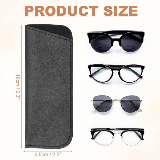 Soft Eyeglass Cases, Leather Sunglass Case Portable Glasses Pouch for Women Men Sunglasses Cases V1258-DP02-B-4028