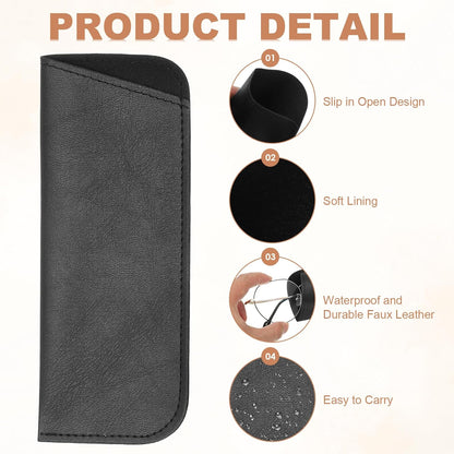 Soft Eyeglass Cases, Leather Sunglass Case Portable Glasses Pouch for Women Men Sunglasses Cases V1258-DP02-B-4028