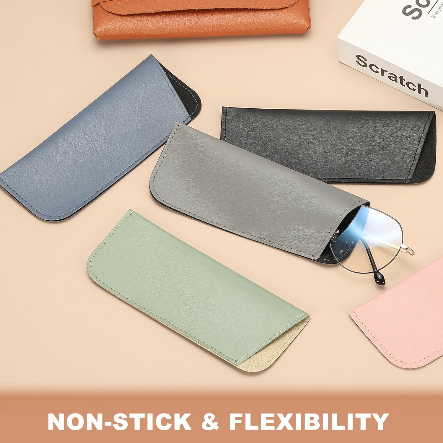 Soft Eyeglass Cases, Leather Sunglass Case Portable Glasses Pouch for Women Men Sunglasses Cases V1258-DP02-B-4028