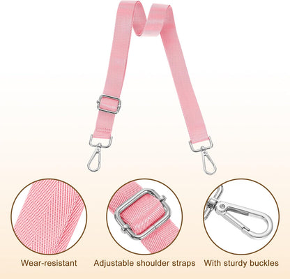 Wide Shoulder Strap, 2.5cm Adjustable Purse Strap Replacement Crossbody Strap for Shoulder Bag Handbag, Pink, V1258-DP02-B-4030