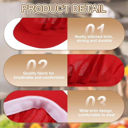 Chef Hat, Adjustable Elastic Band Cotton Baker Hat for Women and Men, Full Cloth Baker Hat Food Service Hair V1258-DP02-B-4035