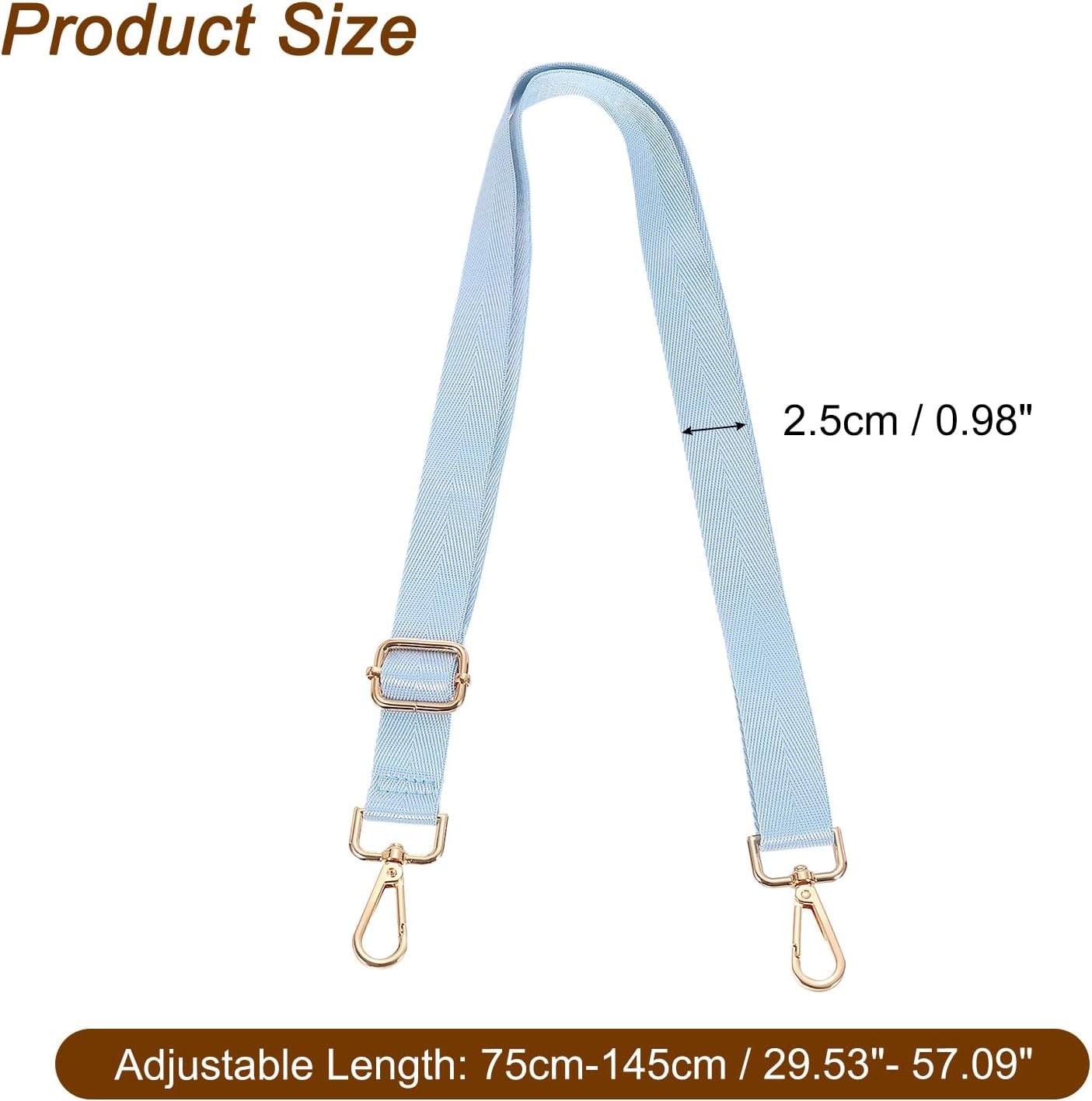 Wide Shoulder Strap, 2.5cm Adjustable Purse Strap Replacement Crossbody Strap for Shoulder Bag Handbag, Sky V1258-DP02-B-4036