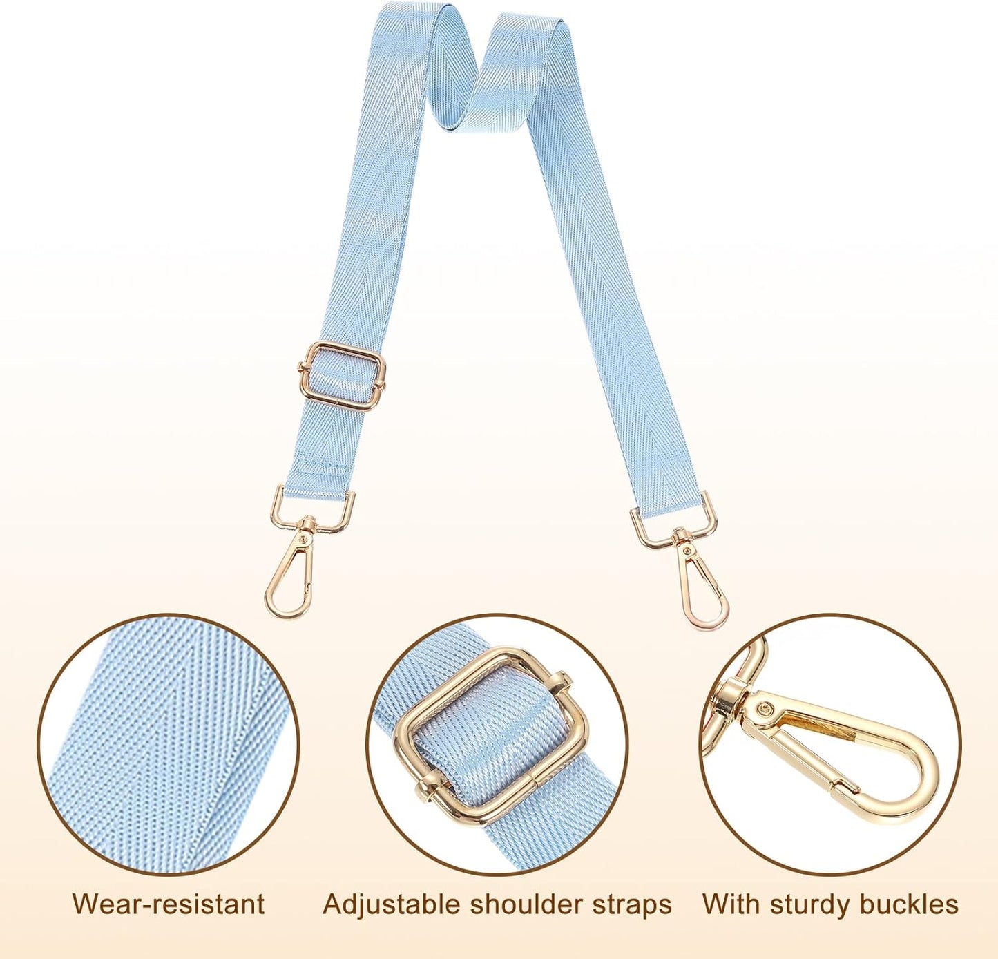 Wide Shoulder Strap, 2.5cm Adjustable Purse Strap Replacement Crossbody Strap for Shoulder Bag Handbag, Sky V1258-DP02-B-4036