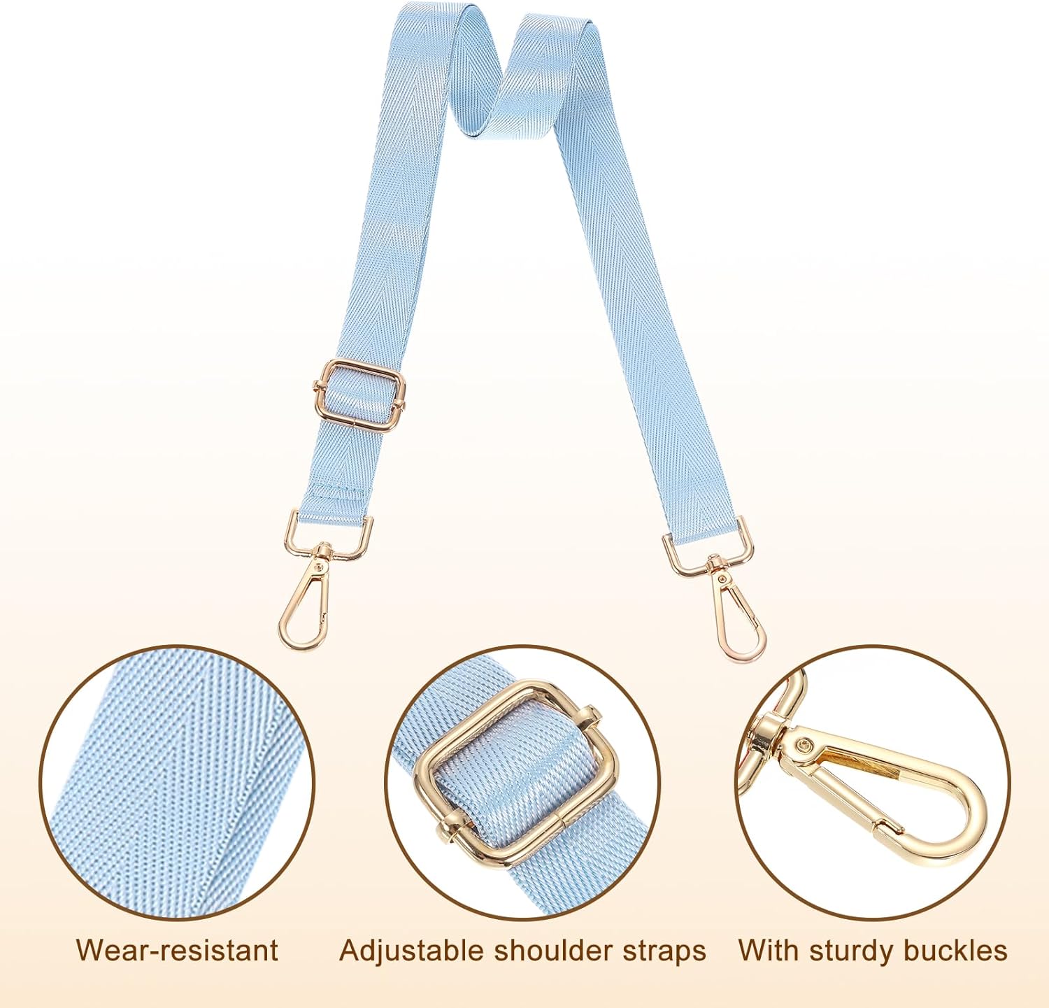 Wide Shoulder Strap, 2.5cm Adjustable Purse Strap Replacement Crossbody Strap for Shoulder Bag Handbag, Sky V1258-DP02-B-4036