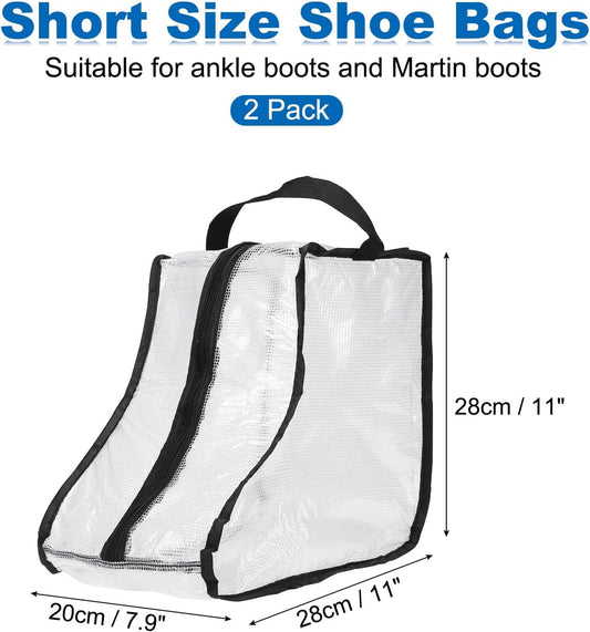 2Pack Boot Storage Bag Portable, PVC Shoe Storage Bag with Zipper Clear Boots Cover Protector Bag for Short V1258-DP02-B-4038