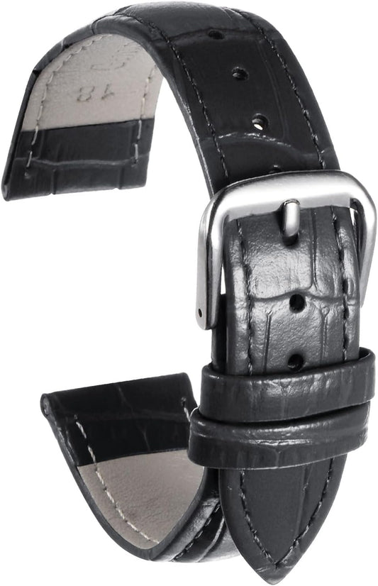 Leather Watch Band Embossed Alligator Pattern Cowhide Watch Strap 6 Colors Multi-sizes Replacement with V1258-DP02-B-4049