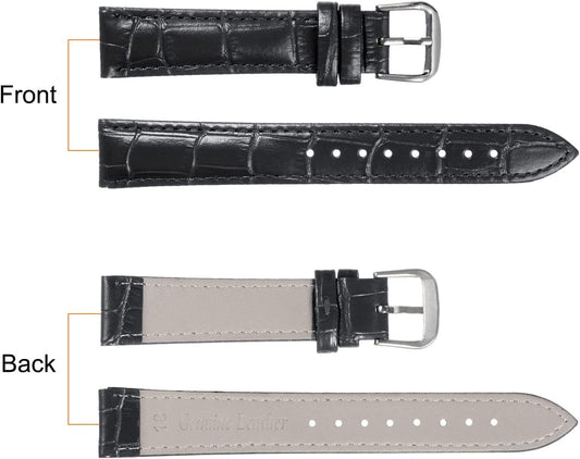 Leather Watch Band Embossed Alligator Pattern Cowhide Watch Strap 6 Colors Multi-sizes Replacement with V1258-DP02-B-4049