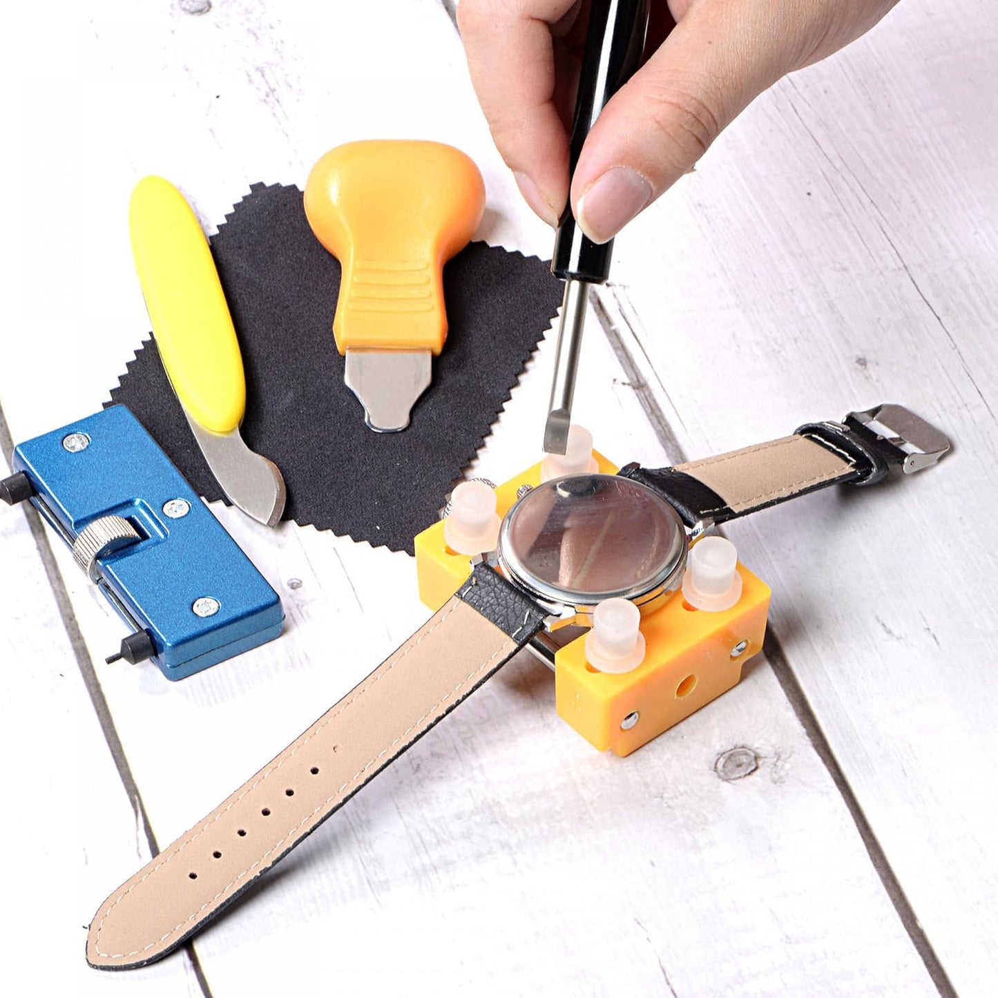 Watch Back Cover Opener, Case Remover Tool, 5mm Width Pry Bar ABS Handle Battery Remover Repair Replacing V1258-DP02-B-4056
