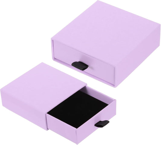 2Pcs Cardboard Jewelry Gift Boxes, 3.5 x 3.5 Inch Jewelry Display Boxes Bulk Sponge Filled Small Jewelry V1258-DP02-B-4069