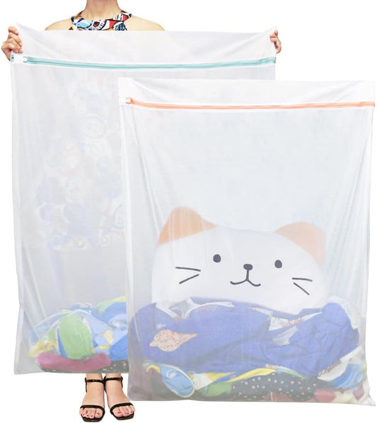 Extra Large Mesh Laundry Bags, 2 Pack 43 x 35 inch Jumbo Delicates Bag for Washing Machine, Large Mesh Bags V1258-DP02-B-407