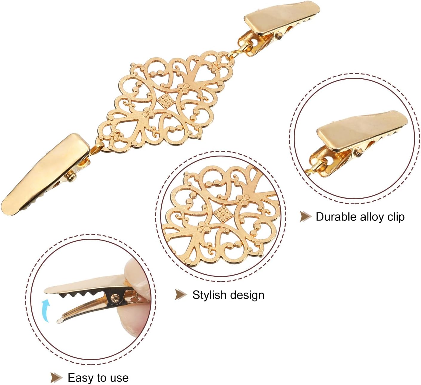 Retro Cardigan Collar Clips & Shirt Clips for Women V1258-DP02-B-4071