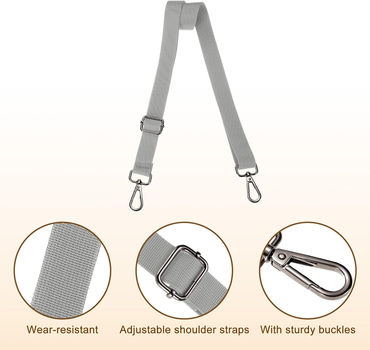 Wide Shoulder Strap, Adjustable Crossbody Purse Strap Replacement for Shoulder Bag Handbag, Buckle V1258-DP02-B-4075