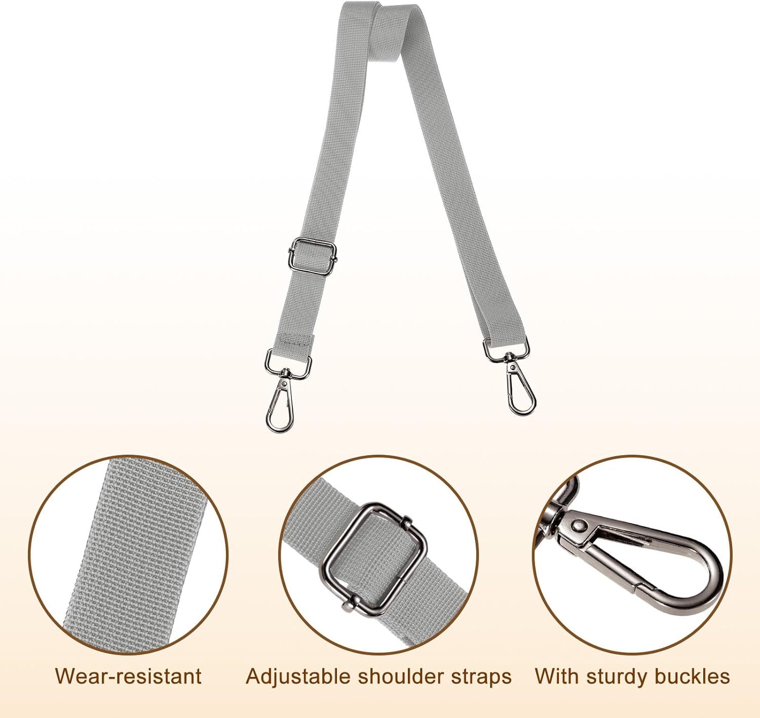 Wide Shoulder Strap, Adjustable Crossbody Purse Strap Replacement for Shoulder Bag Handbag, Buckle V1258-DP02-B-4075