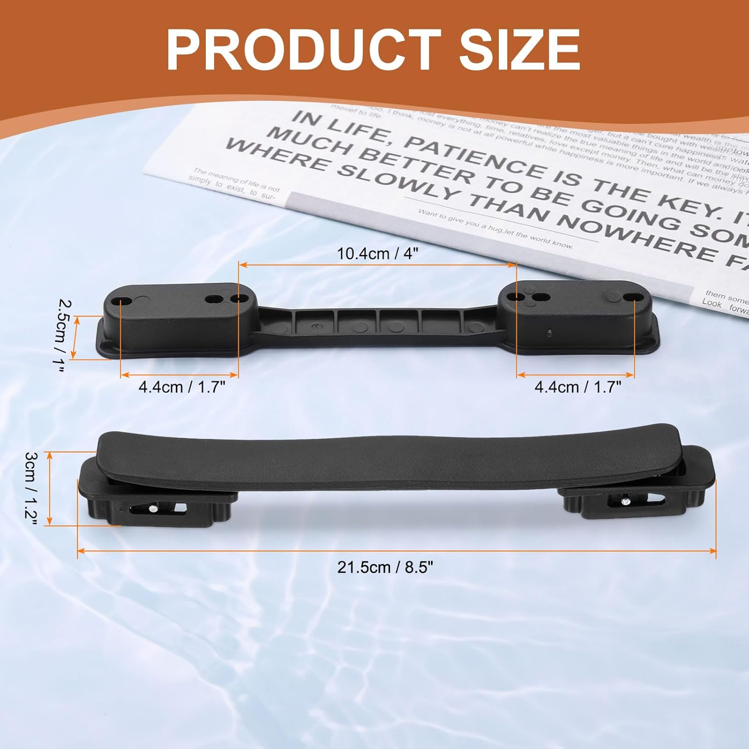 Luggage Handle Replacement 8.5 Inch Suitcase Handle Carry Strap Plastic Pull Handle Grip Luggage Replacement V1258-DP02-B-4078