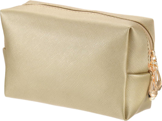 PU Leather Square Makeup Bag, Waterproof Cosmetic Organizer Bag Zipper Pouch Travel Toiletry Bag for Women V1258-DP02-B-4079