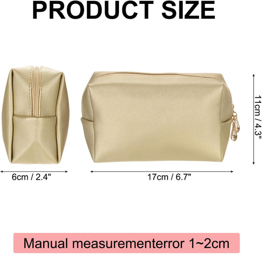 PU Leather Square Makeup Bag, Waterproof Cosmetic Organizer Bag Zipper Pouch Travel Toiletry Bag for Women V1258-DP02-B-4079