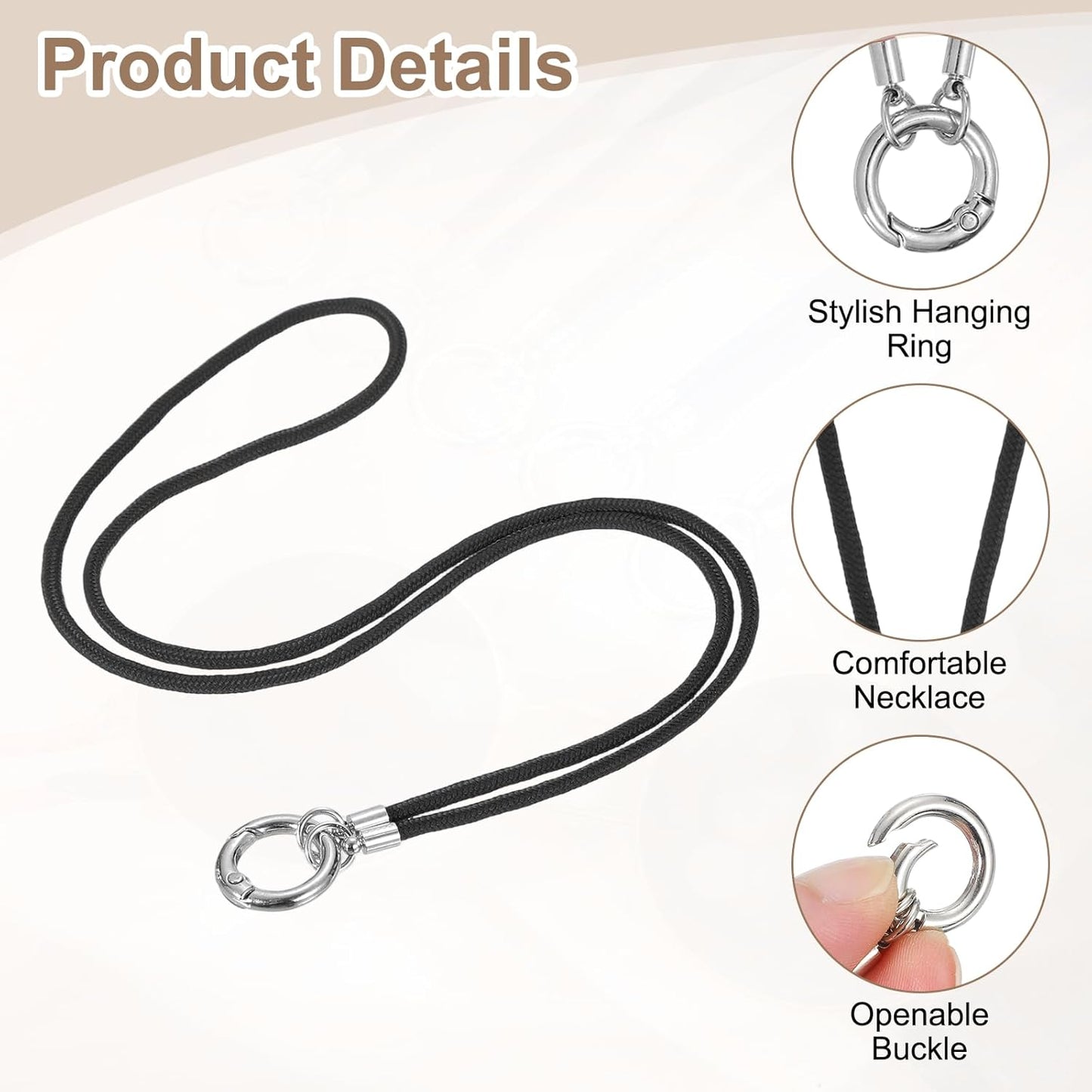 Eyeglass Holder Necklace Ring, Anti-Lost Sunglasses Neck Strap Eyeglasses Chain Eye Glasses Lanyard V1258-DP02-B-4087