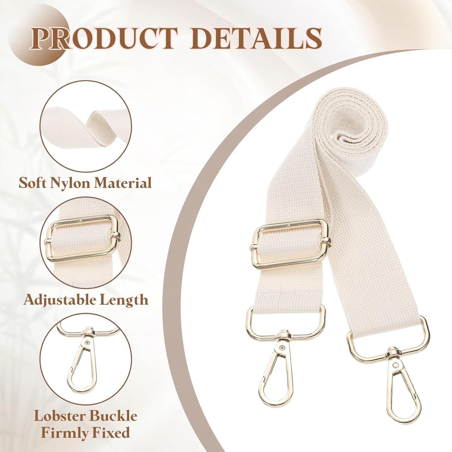 Purse Strap Replacement Crossbody Wide Shoulder Bag Strap V1258-DP02-B-4090