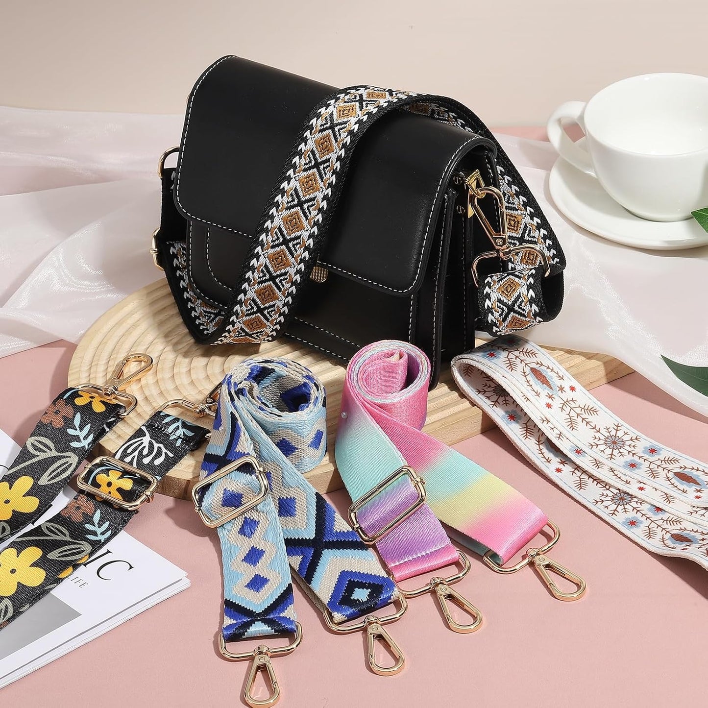 Purse Strap Replacement Crossbody Wide Shoulder Bag Strap V1258-DP02-B-4090
