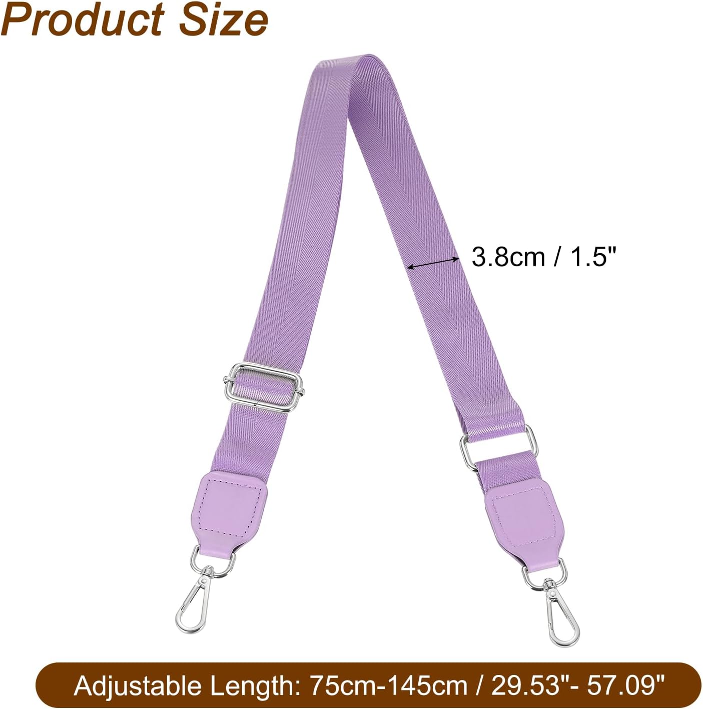 Wide Shoulder Strap, 3.8cm Adjustable Purse Strap Replacement Crossbody Strap for Shoulder Bag Handbag, Light V1258-DP02-B-4094